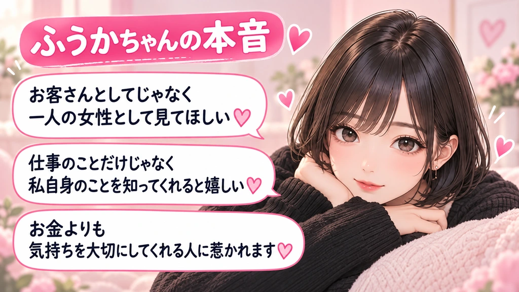 お客さんとしてではなく一人の女性として向き合ってほしいと話すふうかちゃん